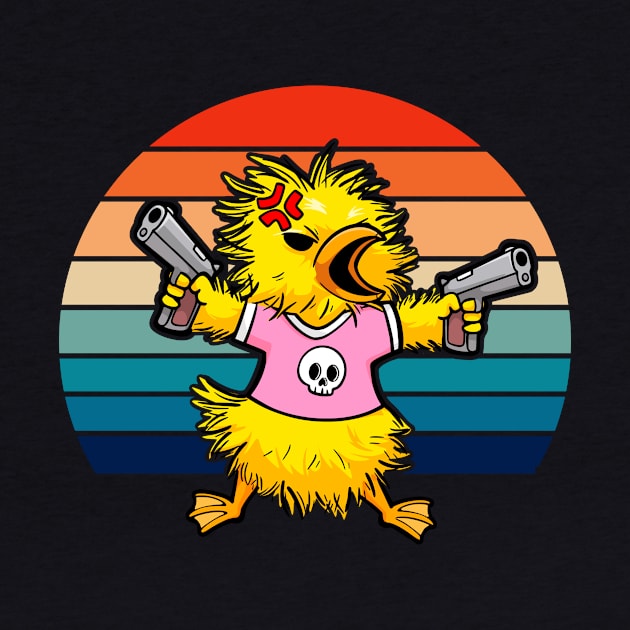 Pew-Pew Paddler: The Quacktastic Gun-Toting Duck Design by Holymayo Tee